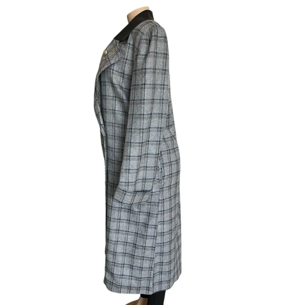 Free People Plaid Double-Breasted Coat
